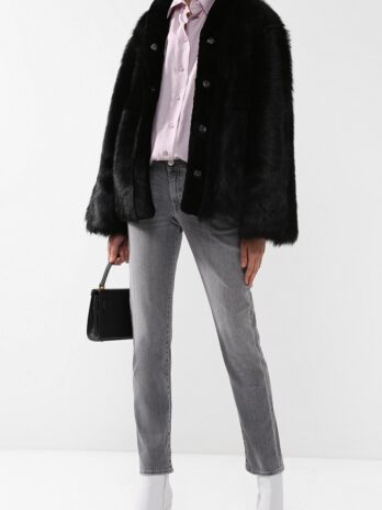 Укороченная шуба из овчины