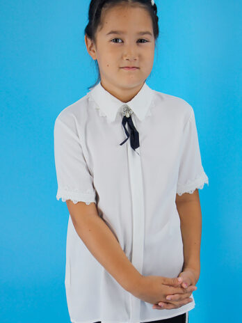 Рубашка BLUELAND для девочки школьная белая