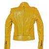 Женская кожаная куртка Harley из натуральной кожи горчичного цвета, мягкий материал, стиль байкер, подходит для осени и зимы — изображение 2