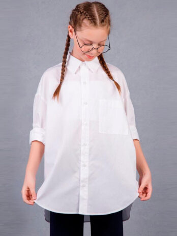 Рубашка DMB для девочки школьная белая