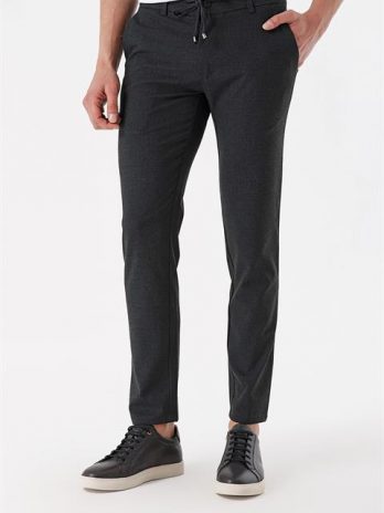 Мужские спортивные брюки Morven антрацитового цвета slim fit с карманами и застежкой на пуговицу и молнию
