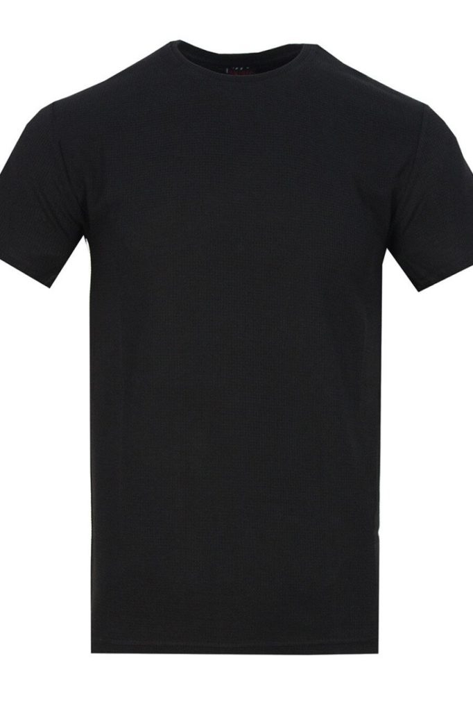 Мужская черная футболка slim fit с коротким рукавом и лайкрой, 95% хлопок, изготовлена в Турции