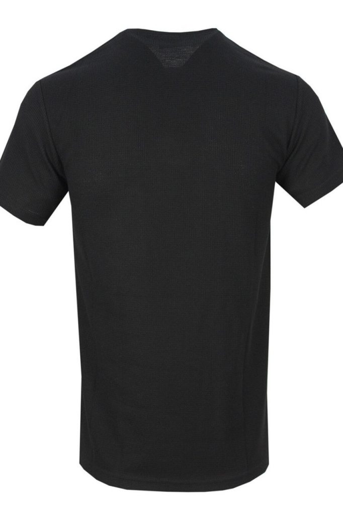 Мужская черная футболка slim fit с коротким рукавом и лайкрой, 95% хлопок, изготовлена в Турции — изображение 3