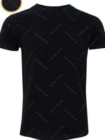 Мужская черная футболка slim fit с круглым вырезом и принтом VARETTA, 95% хлопок, 5% эластан, размеры L и XL