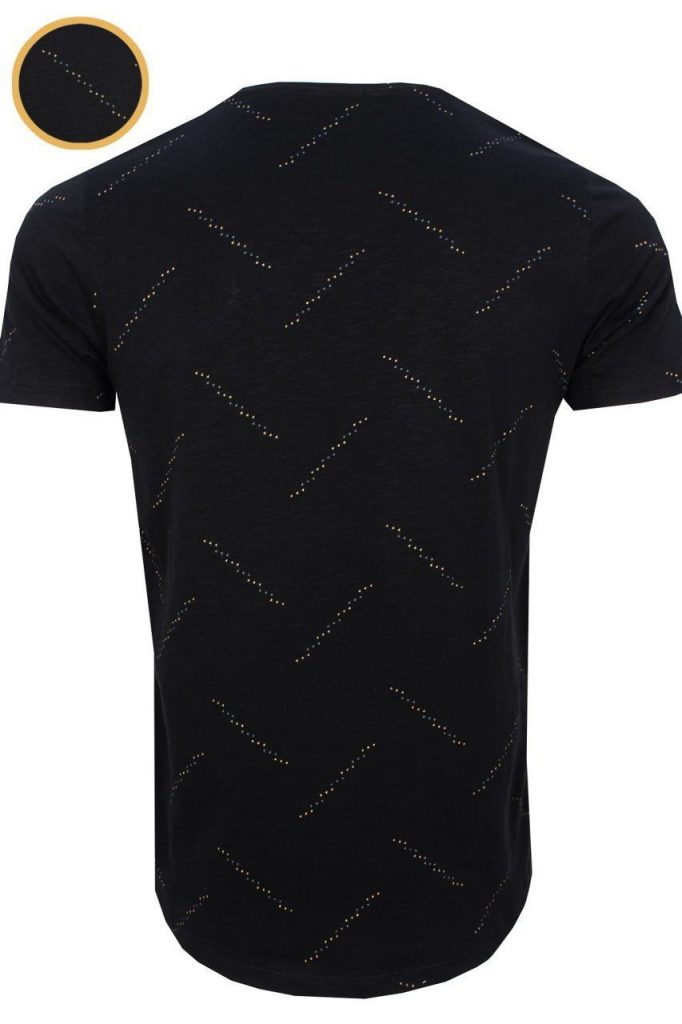 Мужская черная футболка slim fit с круглым вырезом и принтом VARETTA, 95% хлопок, 5% эластан, размеры L и XL — изображение 3