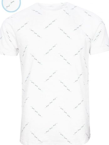 Мужская белая футболка Slim Fit с круглым вырезом и принтом, 95% хлопок, 5% эластан, производство в Турции, размеры 2XL, L