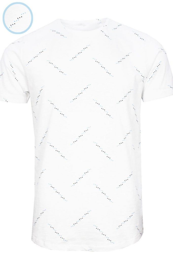 Мужская белая футболка Slim Fit с круглым вырезом и принтом, 95% хлопок, 5% эластан, производство в Турции, размеры 2XL, L