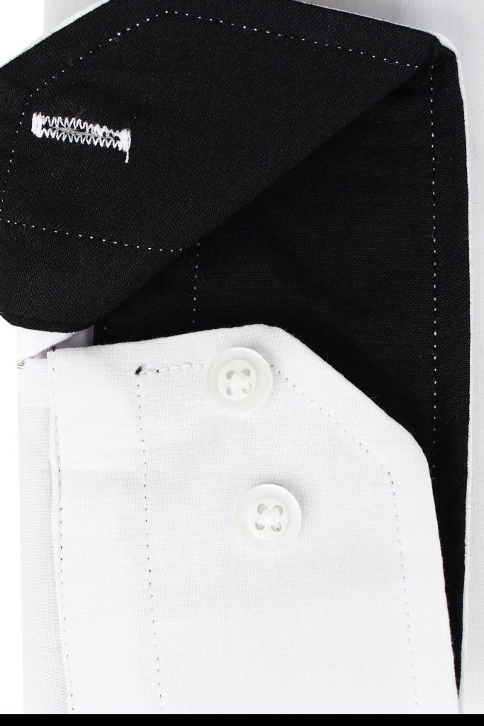 Мужская белая рубашка slim fit с длинным рукавом VARETTA из 67% хлопка и 33% полиэстера — изображение 2