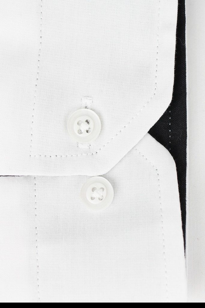 Мужская белая рубашка slim fit с длинным рукавом VARETTA из 67% хлопка и 33% полиэстера — изображение 4