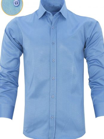Мужская indigo рубашка с длинным рукавом slim fit в клетку из 80% хлопка и 20% полиэстера
