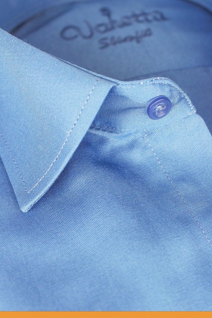 Мужская indigo рубашка с длинным рукавом slim fit в клетку из 80% хлопка и 20% полиэстера — изображение 3