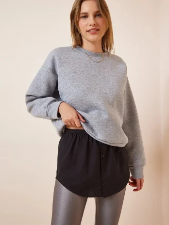 Женская черная юбка с эластичным поясом и пуговицами, под sweatshirts, из поплина, размеры 34-42