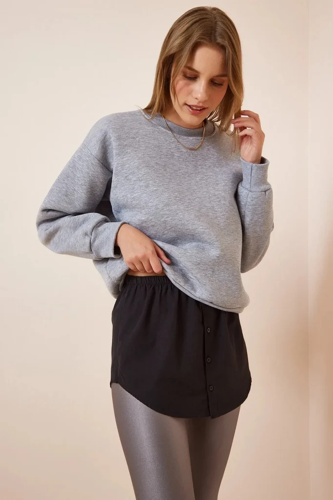 Женская черная юбка с эластичным поясом и пуговицами, под sweatshirts, из поплина, размеры 34-42 — изображение 2