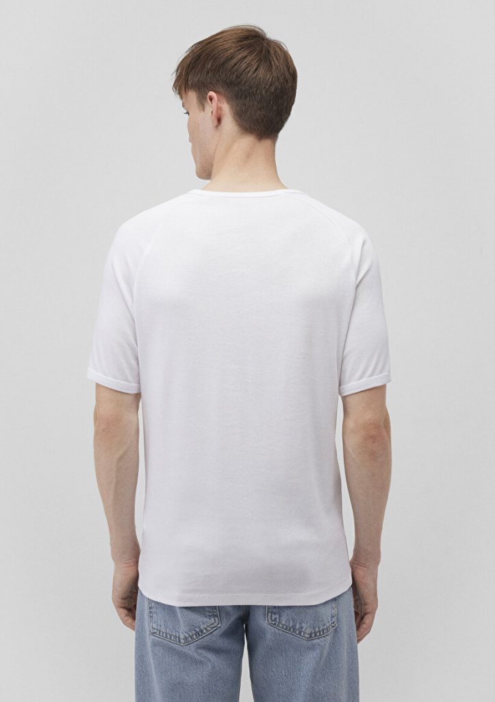 Белая футболка с рибаной, 100% хлопок, slim fit, круглый вырез, короткий рукав, супер мягкая ткань, доступна в размерах S, M, L, XL, XXL — изображение 4