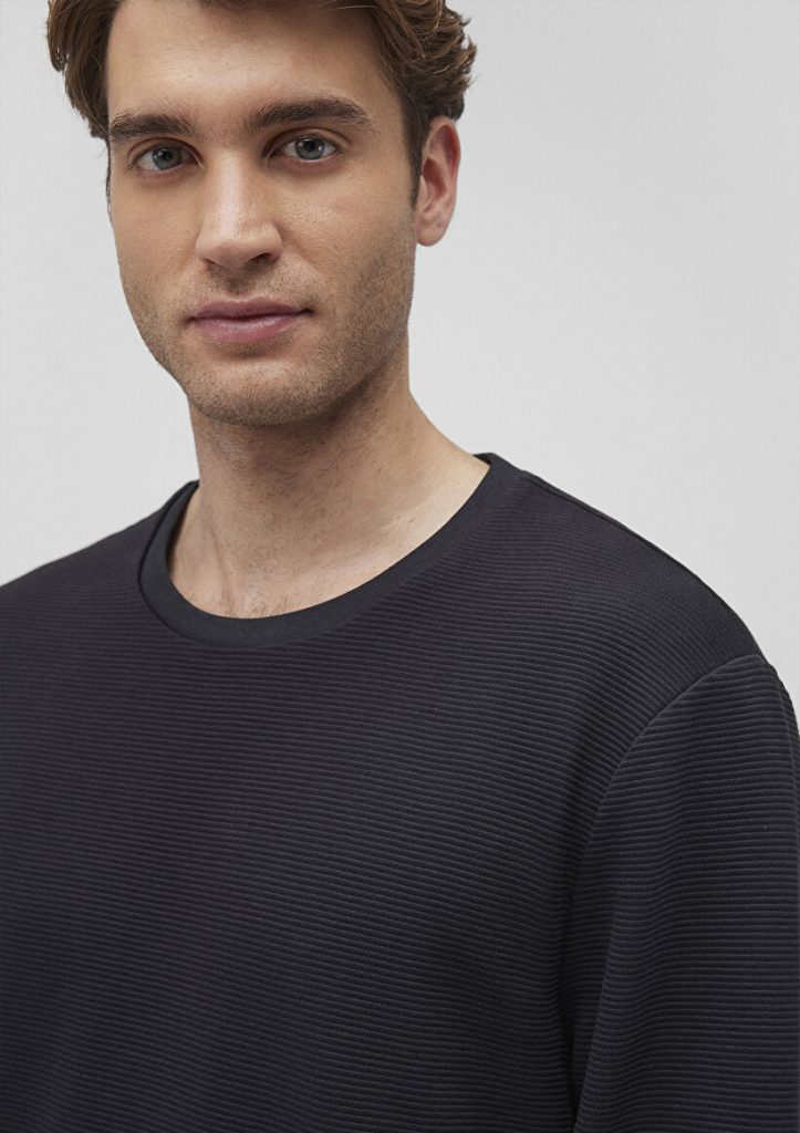 Мужская футболка черного цвета с длинными рукавами из 100% хлопка, slim fit, с круглым вырезом, модель от MAVI, размеры S-XXL — изображение 5