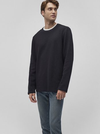 Мужская футболка черного цвета с длинными рукавами из 100% хлопка, slim fit, с круглым вырезом, модель от MAVI, размеры S-XXL
