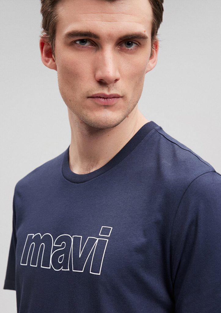 Темно-синяя футболка с логотипом MAVI из 100% хлопка, доступна в размерах S, M, L, XL, XXL — изображение 5