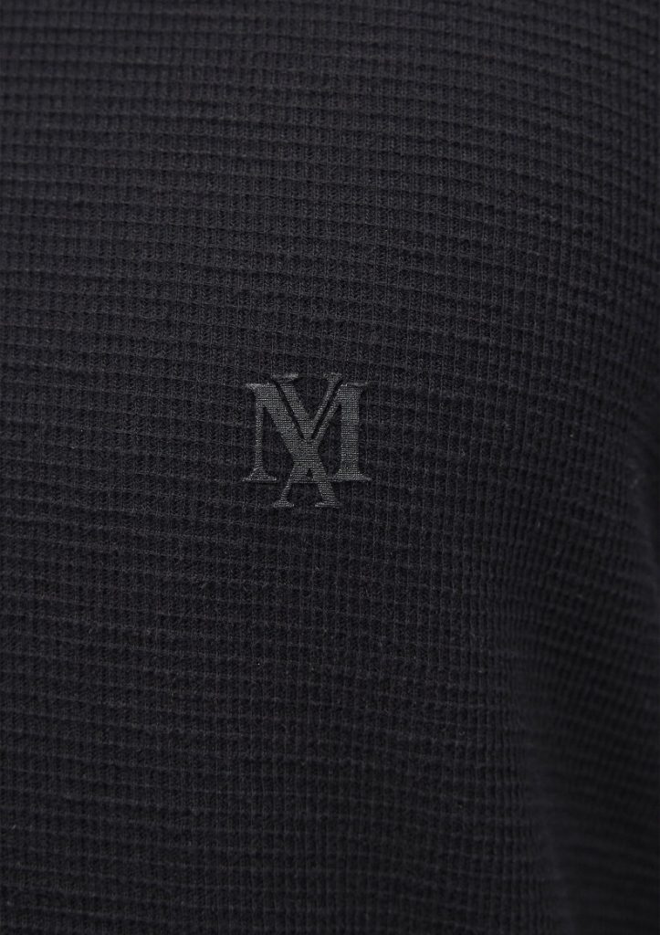 Черная футболка с длинным рукавом Slim fit, круглый вырез, 100% хлопок, доступна в размерах S, M, L, XL, XXL, XS — изображение 6