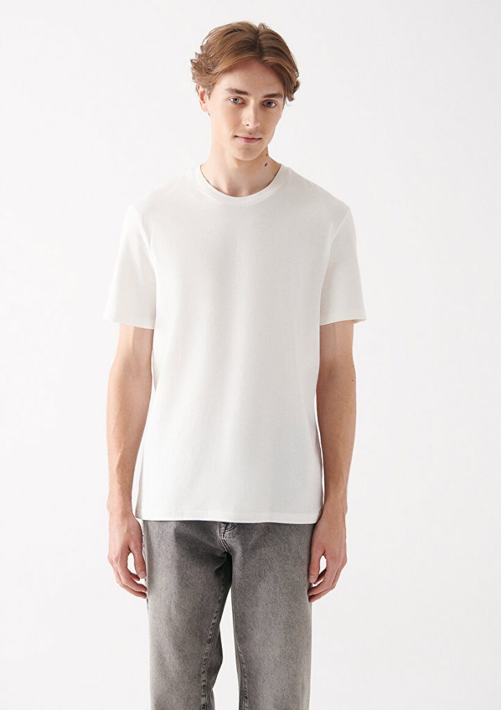 Органическая хлопковая футболка кремового цвета от MAVI, размер XS-XXL, регулярный крой, короткий рукав, круглый вырез. — изображение 2