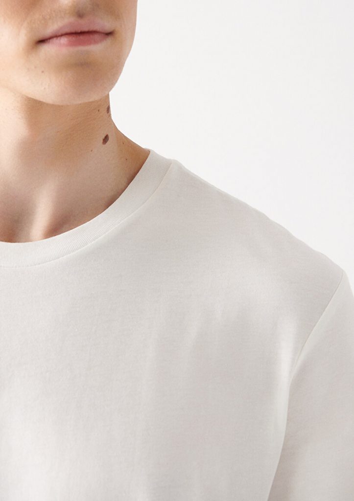 Органическая хлопковая футболка кремового цвета от MAVI, размер XS-XXL, регулярный крой, короткий рукав, круглый вырез. — изображение 4