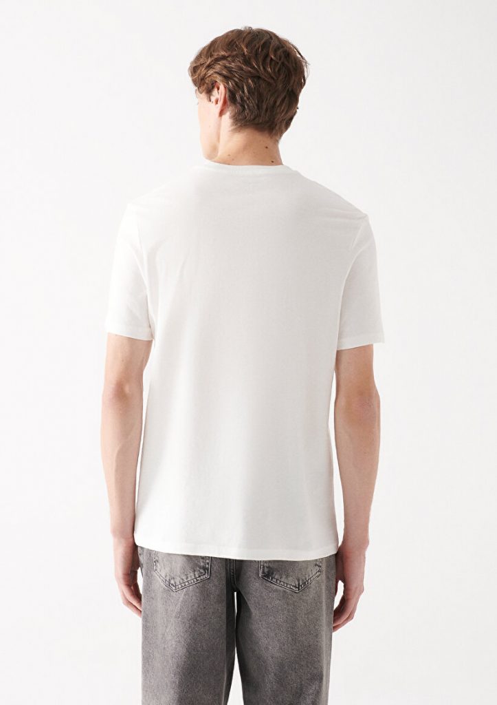 Органическая хлопковая футболка кремового цвета от MAVI, размер XS-XXL, регулярный крой, короткий рукав, круглый вырез. — изображение 3