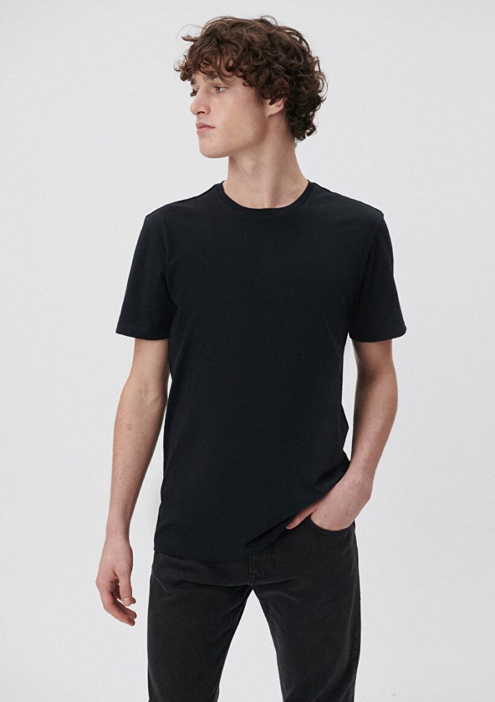 Черная футболка из органического хлопка MAVI, 100% органический материал, slim fit, короткий рукав, круглый вырез, экологически чистая продукция