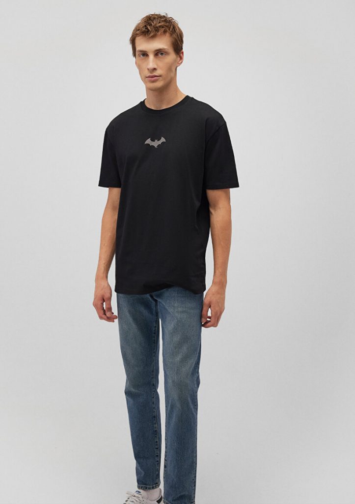 Футболка черная с принтом Бэтмена от MAVI, 100% хлопок, размеры: XS, S, M, L, XL, XXL