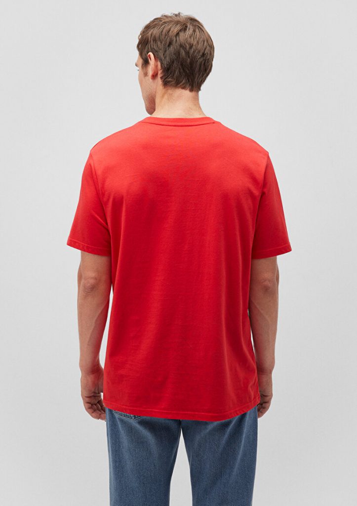 Красная футболка с логотипом Mavi из 100% хлопка, доступна в размерах S, M, L, XL, XXL, XS — изображение 4