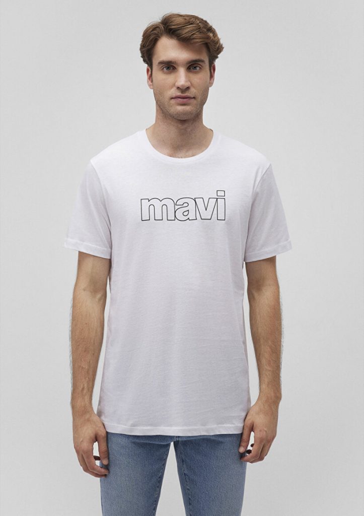 Белая футболка с логотипом Mavi, 100% хлопок, размер XXL, стильный дизайн для повседневного использования — изображение 3