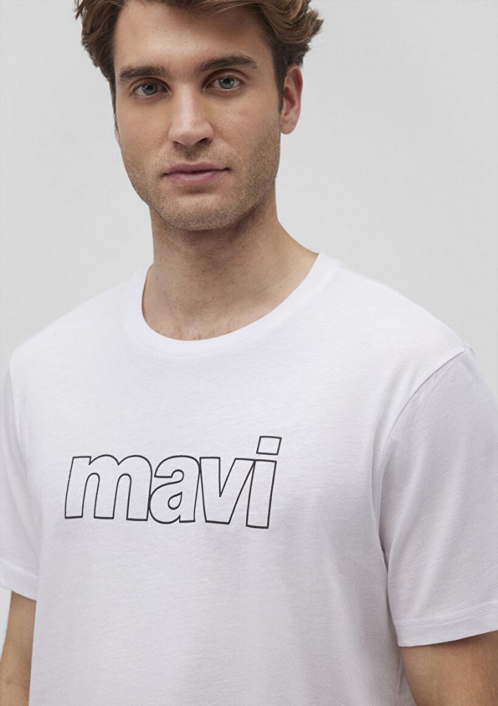Белая футболка с логотипом Mavi, 100% хлопок, размер XXL, стильный дизайн для повседневного использования — изображение 5