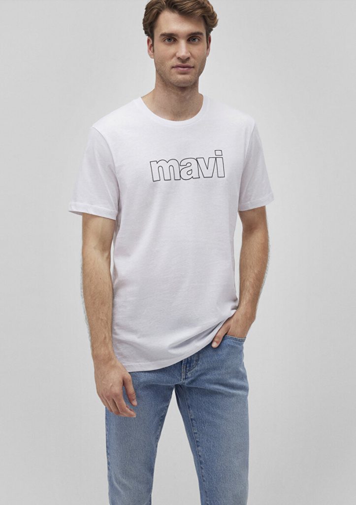 Белая футболка с логотипом Mavi, 100% хлопок, размер XXL, стильный дизайн для повседневного использования