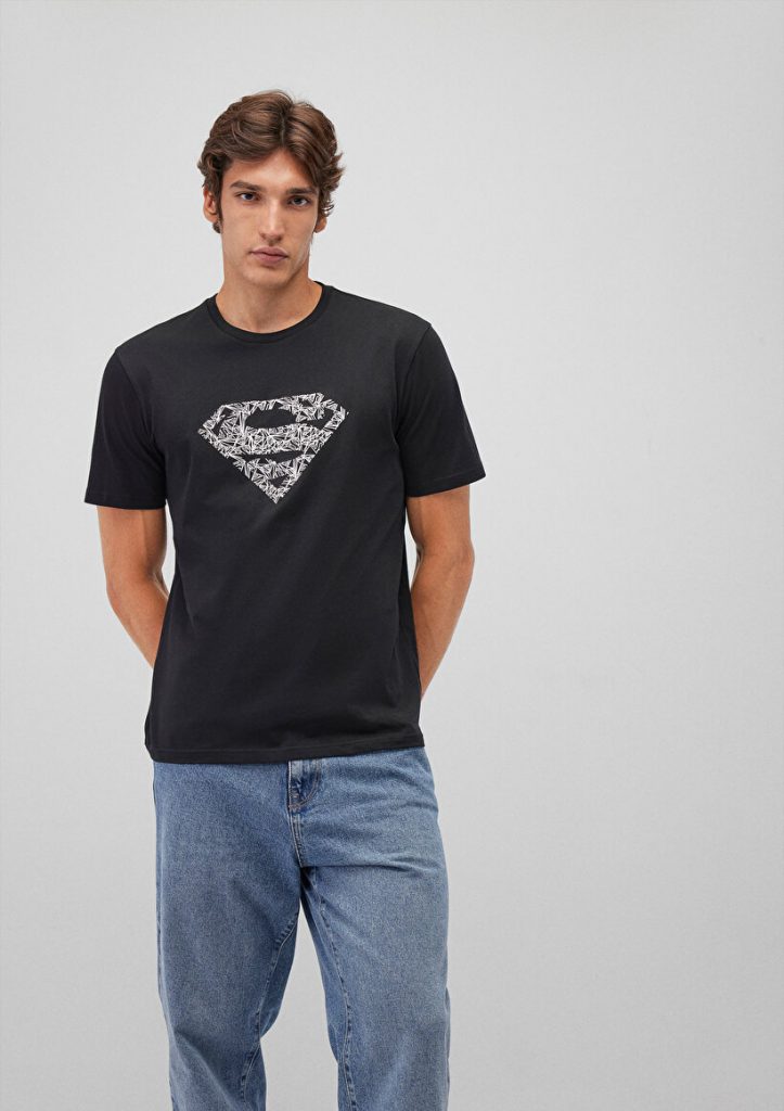 Футболка черная с принтом Супермена от MAVI, 100% хлопок, размеры S, M, L, XL, XXL, XS — изображение 2