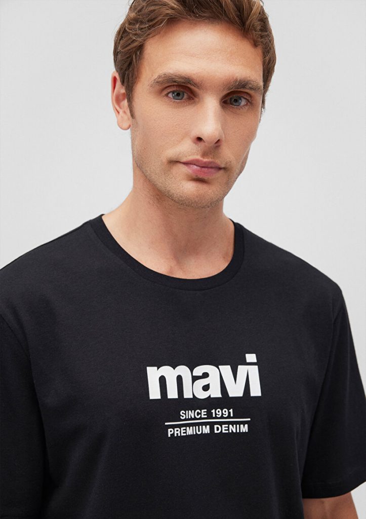Мужская черная футболка с принтом Since 1991 от бренда MAVI, 100% хлопок, размеры S, M, L, XL, XXL, XS — изображение 5