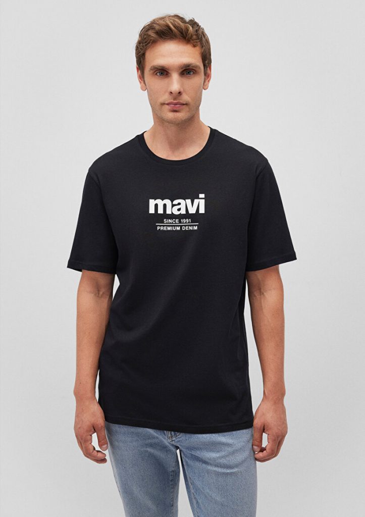 Мужская черная футболка с принтом Since 1991 от бренда MAVI, 100% хлопок, размеры S, M, L, XL, XXL, XS — изображение 3