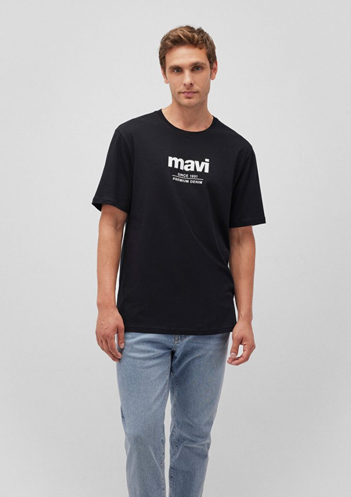 Мужская черная футболка с принтом Since 1991 от бренда MAVI, 100% хлопок, размеры S, M, L, XL, XXL, XS — изображение 2