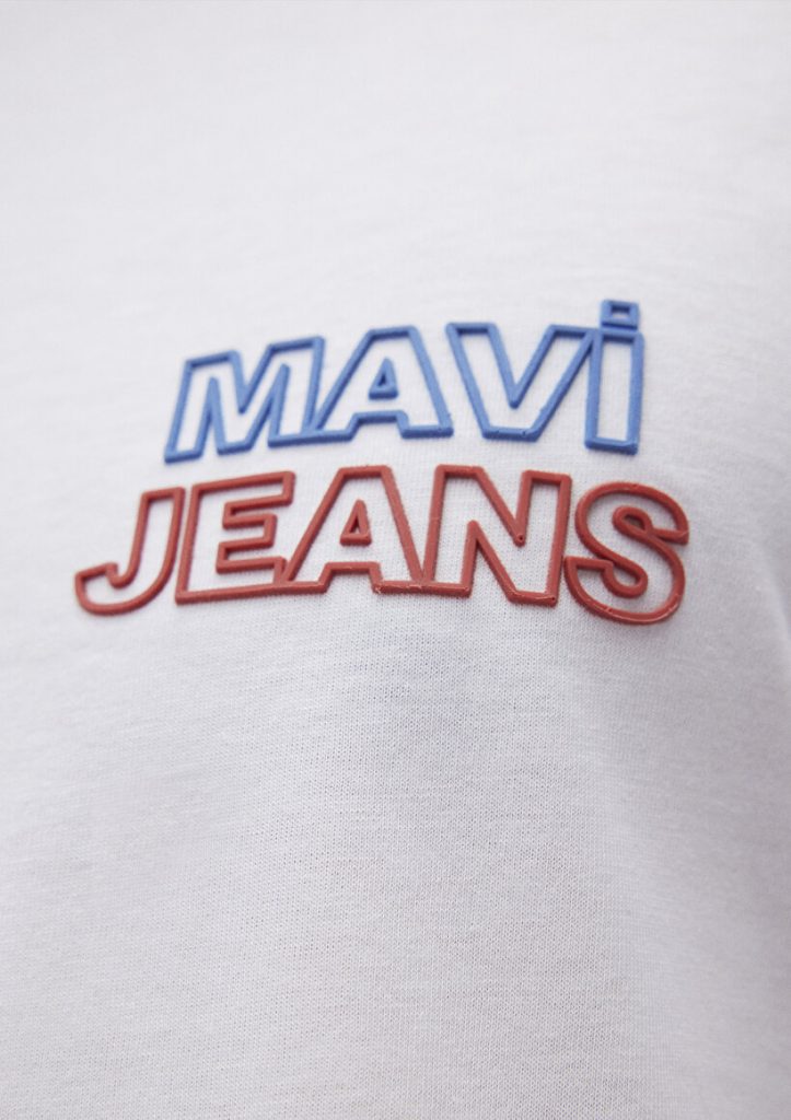 Белая футболка с принтом Mavi Jeans из 100% хлопка, стильный логотип, доступные размеры S, M, L, XL, XXL, XS — изображение 6