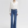 Джинсы Valenti Gold Premium темно-синие, модель Skinny Flare, с высокой талией, модные аксессуары Gold Icon, 95% хлопка, размер 23 — изображение 2