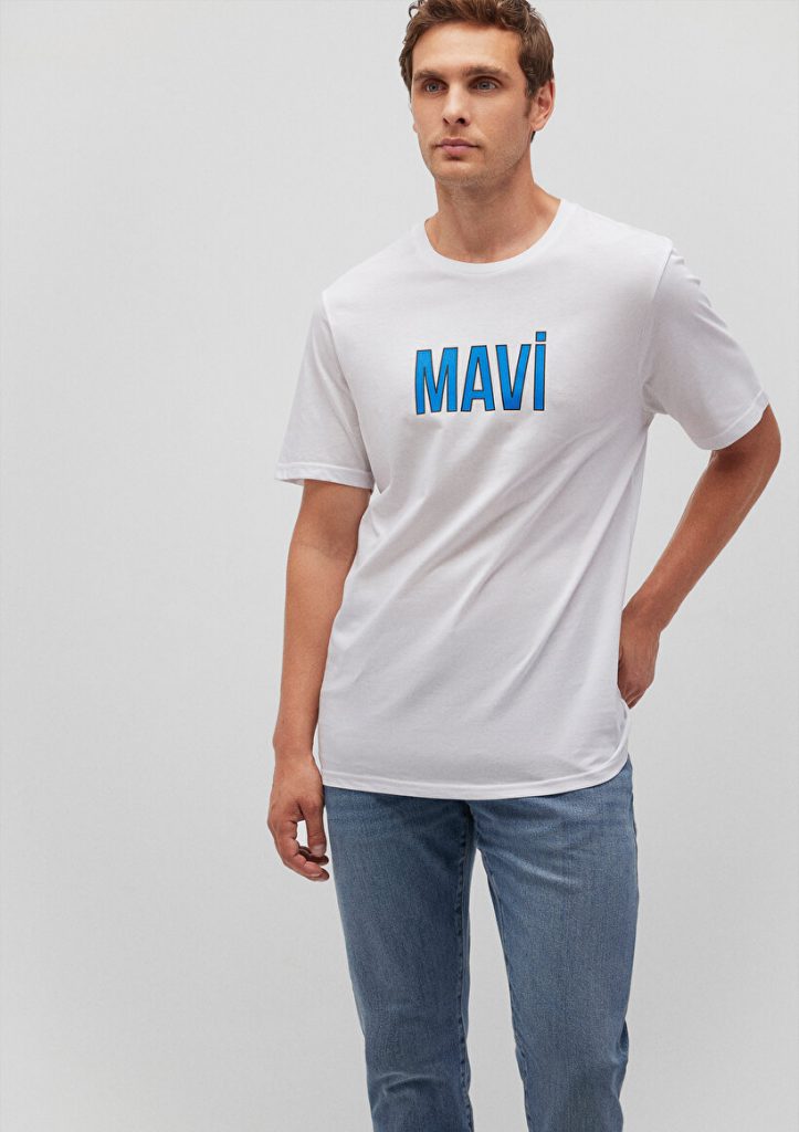 Белая футболка с логотипом Mavi из мужской коллекции, 100% хлопок, доступна в размерах S, M, L, XL, XXL — изображение 2