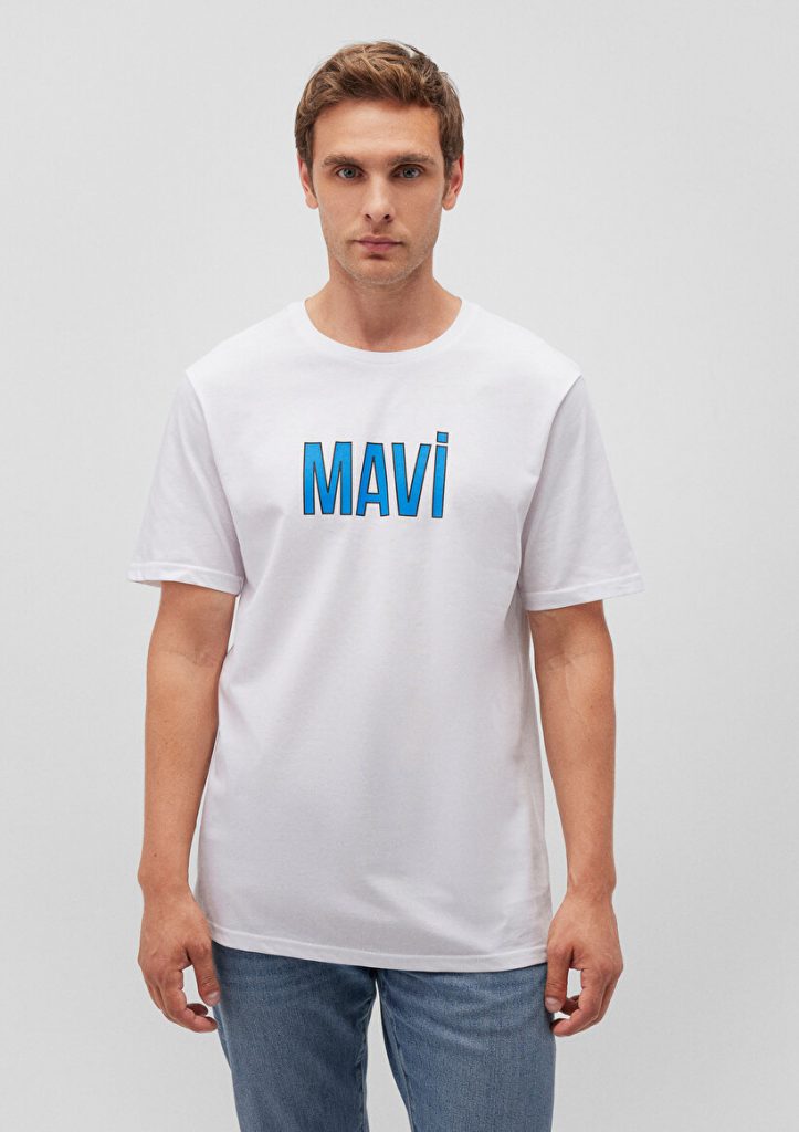 Белая футболка с логотипом Mavi из мужской коллекции, 100% хлопок, доступна в размерах S, M, L, XL, XXL — изображение 3