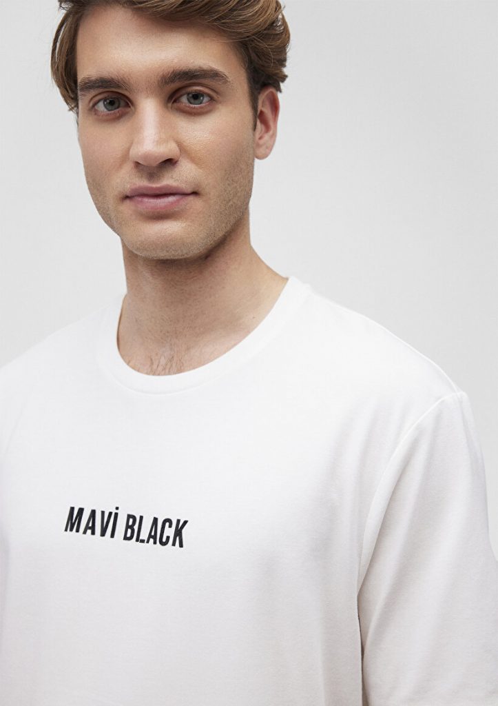 Белая футболка с принтом Mavi Black из коллекции Mavi Black, оверсайз, премиум-качество, ткани Tencel, стиль для городских мужчин — изображение 5