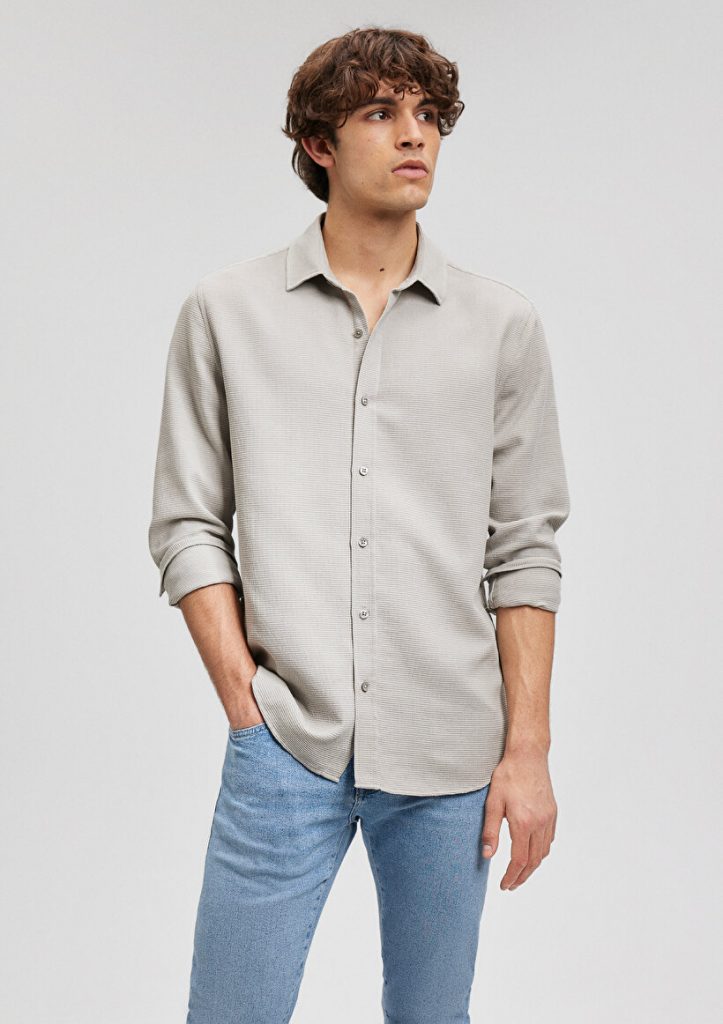 Бежевая рубашка MAVI из 100% хлопка, доступна в размерах S, XS, L, M, XXL — изображение 2