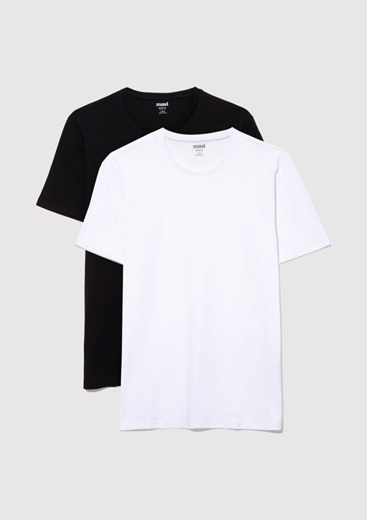 Мужская базовая футболка с круглым вырезом, 2 шт, 100% хлопок, slim fit, короткий рукав, бренд MAVI, размеры XS и XXL