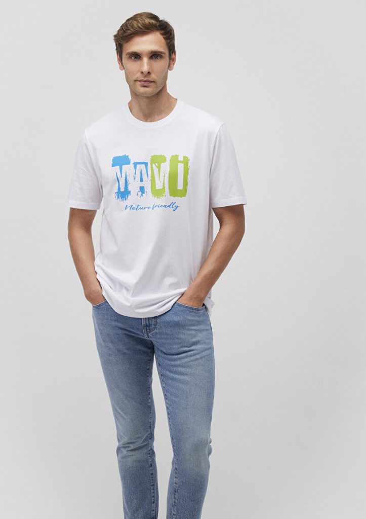 Белая футболка с логотипом MAVI из 100% хлопка, доступна в размерах S, M, L, XL, XXL