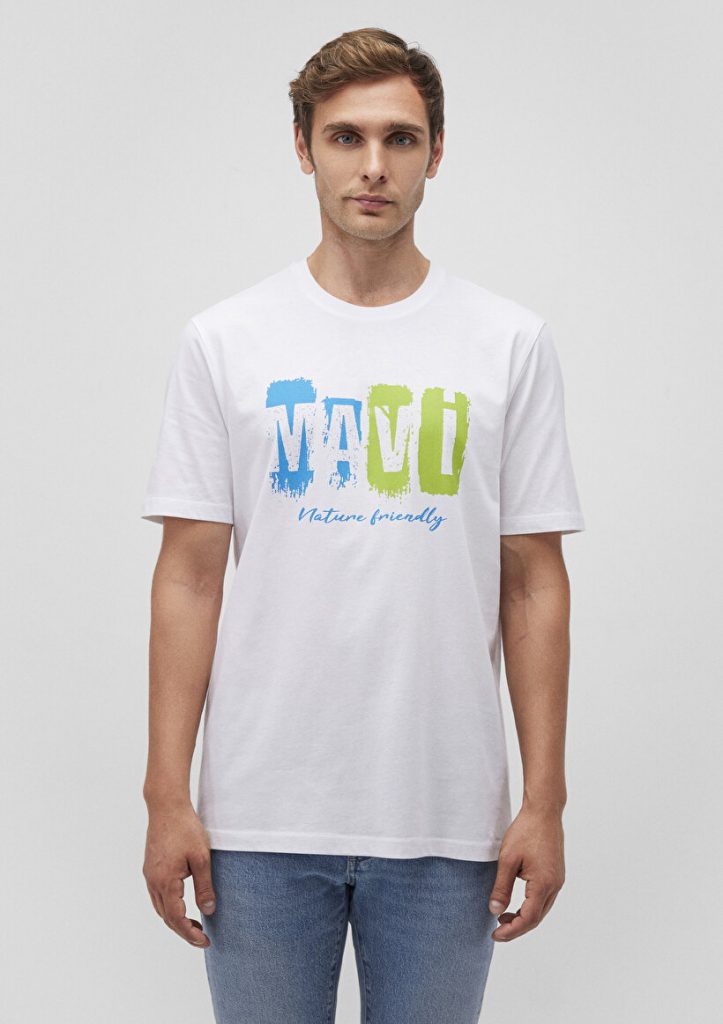 Белая футболка с логотипом MAVI из 100% хлопка, доступна в размерах S, M, L, XL, XXL — изображение 3