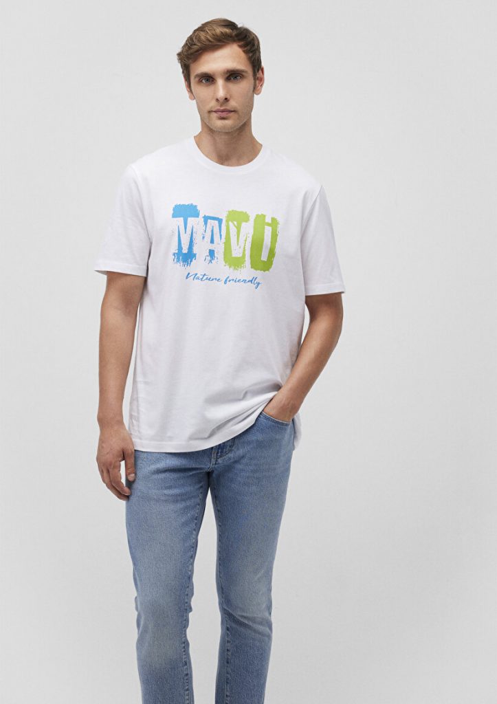Белая футболка с логотипом MAVI из 100% хлопка, доступна в размерах S, M, L, XL, XXL — изображение 2