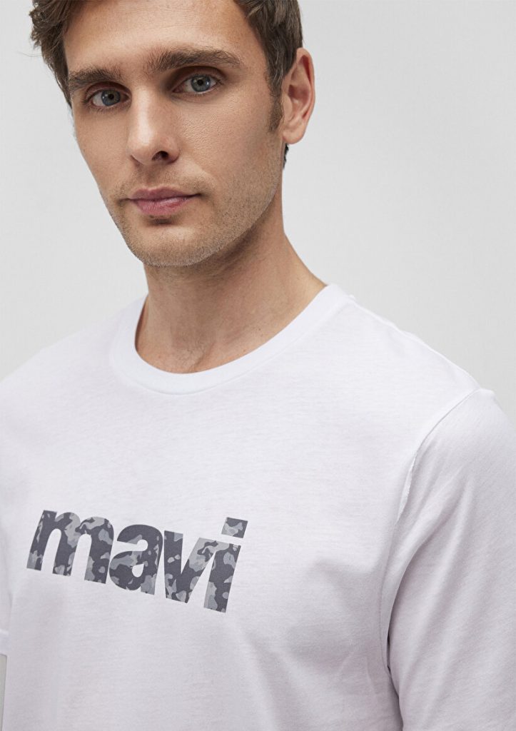 Мужская белая футболка с логотипом MAVI из 100% хлопка, доступна в размерах S, M, L, XL, XXL, код товара: 0611039-620 — изображение 5