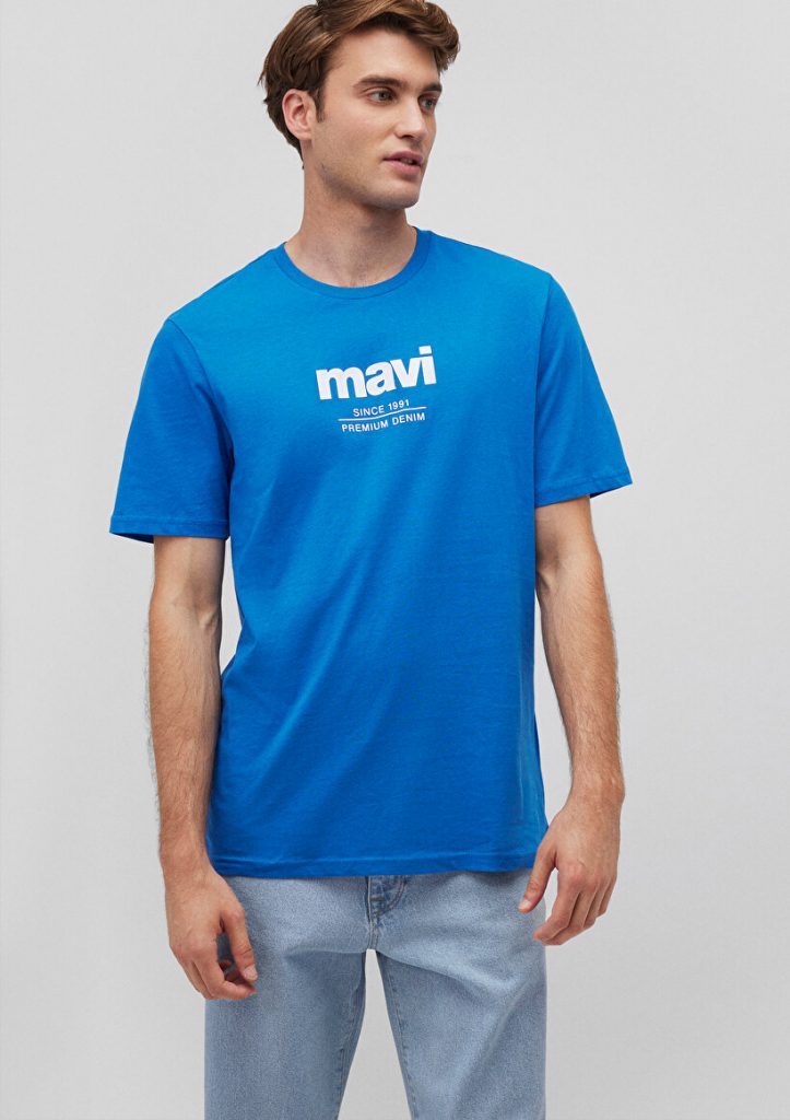 Футболка с логотипом Mavi, 100% хлопок, доступна в размерах S, M, L, XL, идеальна для мужского гардероба