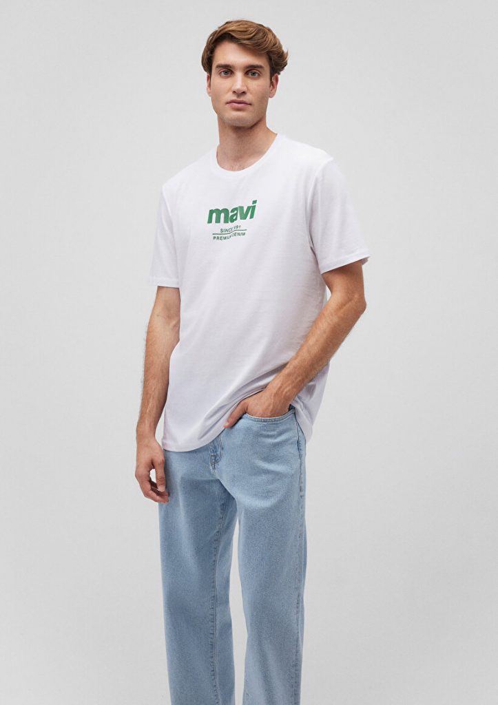 Футболка белая с логотипом Mavi из 100% хлопка, стильная и комфортная, доступна в размерах S, M, L, XL, XXL
