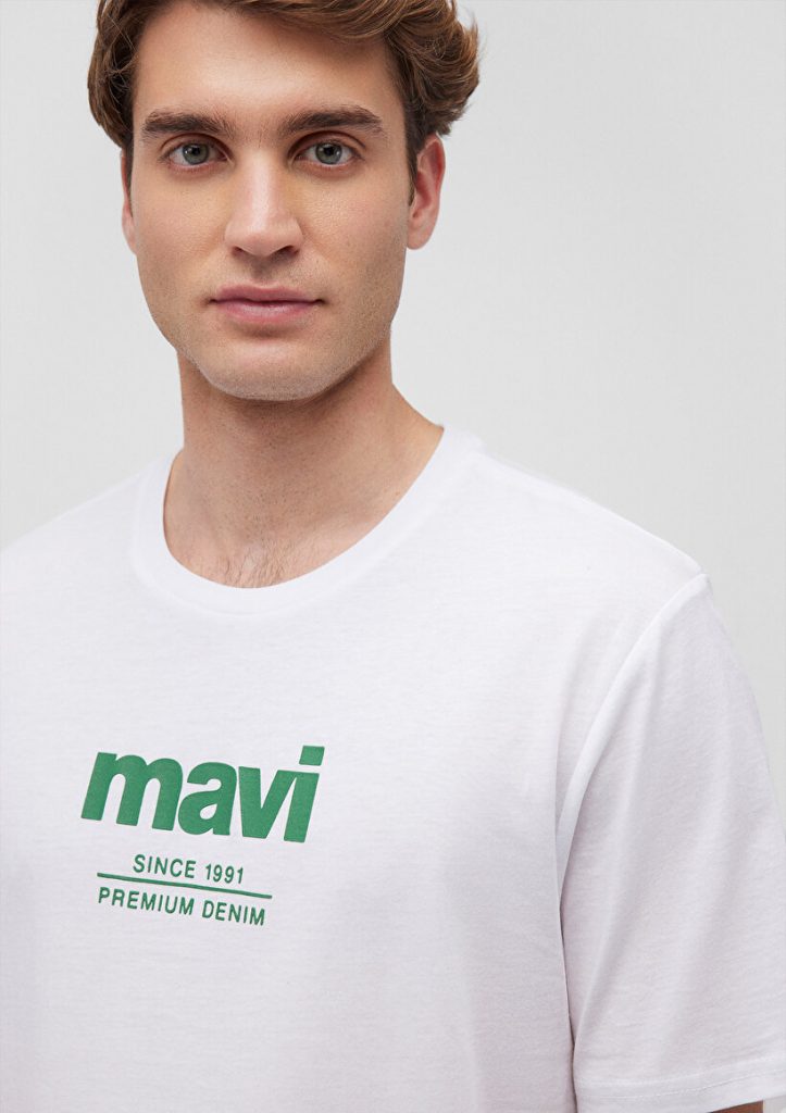 Футболка белая с логотипом Mavi из 100% хлопка, стильная и комфортная, доступна в размерах S, M, L, XL, XXL — изображение 4