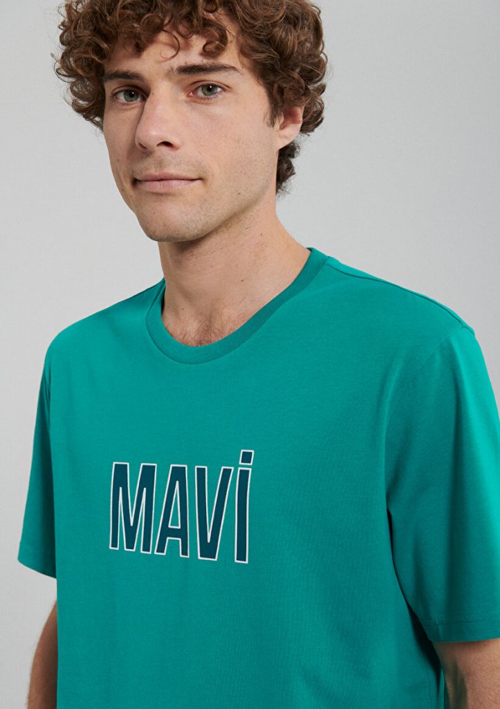 Мужская футболка с принтом логотипа Mavi, зеленая, 100% хлопок, размеры: S, XL, XS, XXL — изображение 5